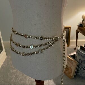 Vintage St. John Gold Triple Three-Chain Waist Belt